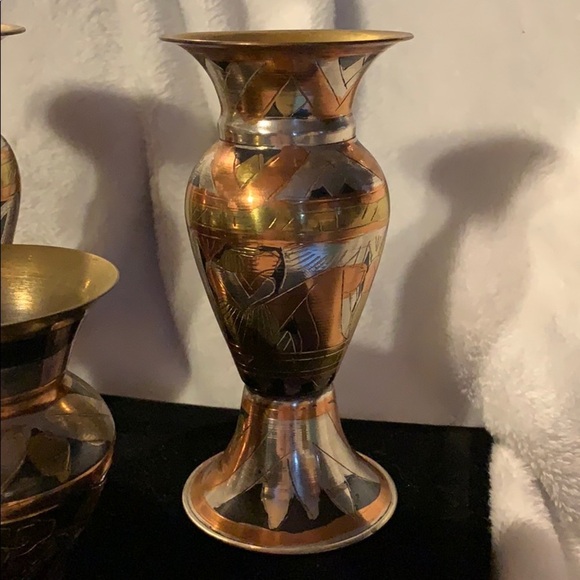Modern Made Middle Eastern Mixed Metal Vases (4) - Picture 2 of 14